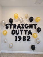 Straight Outta Balloons with Custom Age Please Enter Age at Checkout Cheers to Years Banner Birthday Balloons Whiskey Balloons Beer Balloon