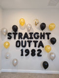 Straight Outta Balloons with Custom Age Please Enter Age at Checkout Cheers to Years Banner Birthday Balloons Whiskey Balloons Beer Balloon