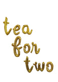 Gold Cursive Tea For Two Balloon 2nd birthday balloons second birthday balloons tea balloons Gold Two Cursive Two Tea Party