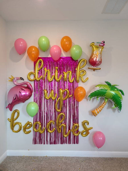 Drink Up Beaches Bachelorette Party Decorations Flamingo Bachelorette Party Balloon Engagement Ring Balloon Bachelorette Party Flamingle