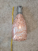 Rose Gold CUSTOM AGE Cheers to XX Years Balloons with Custom Age Cheers to Years Banner Birthday Balloons Champagne Balloons