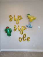 Sip Sip Ole Fiesta Party Decorations Fiesta Party Balloons Margarita Balloon Cactus Balloon Final Fiesta Fiesta Bachelorette
