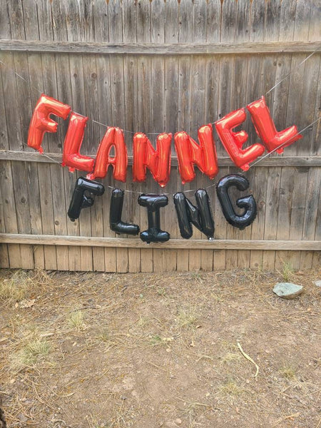 Flannel Fling Balloons camoing Bachelorette Flannel Fling Before the Ring Bach and Boozy Camping Bachelorette Let's Get Toasted