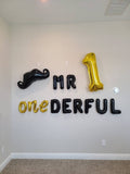Mr. Onderful Birthday Party Decoration Set 1 Balloon Mustache Balloon First Birthday Balloons One Balloon 1st Birthday Decor Birthday Boy