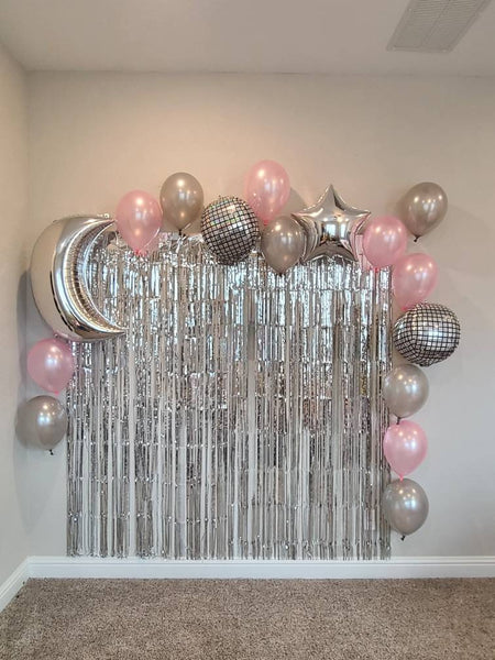 Silver Disco Backdrop Disco Bachelorette Disco Birthday Silver Backdrop Rhinestone Cowgirl Space Cowgirl Last Disco Space Backdrop Disco Bal