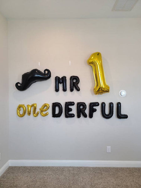 Mr. Onderful Birthday Party Decoration Set 1 Balloon Mustache Balloon First Birthday Balloons One Balloon 1st Birthday Decor Birthday Boy