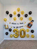 Cheers and Beers to 30 Years Party Decorations 30th Birthday Decor INCLUDES ALL decorations shown Birthday Balloons Beer and Whiskey Balloon
