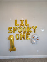 Lil Spooky One Balloon Banner Jumbo One Balloon First Birthday Jumbo Gold 1 Halloween First Birthday Theme One Balloon 1st Birthday Decor