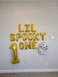 Lil Spooky One Balloon Banner Jumbo One Balloon First Birthday Jumbo Gold 1 Halloween First Birthday Theme One Balloon 1st Birthday Decor