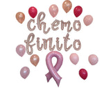 Chemo Finito Balloon Banner Breast Cancer Awareness Pink Ribbon Balloon Includes all pictured Decor
