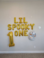 Lil Spooky One Balloon Banner Jumbo One Balloon First Birthday Jumbo Gold 1 Halloween First Birthday Theme One Balloon 1st Birthday Decor