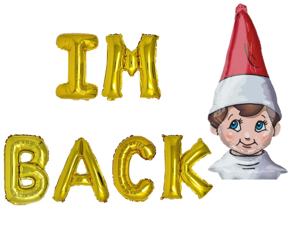 Elf on the Shelf Balloon Christmas Party Christmas Decoration Kit Funny Christmas Balloons Im Back Elf Balloon I'm Back Balloon Banner