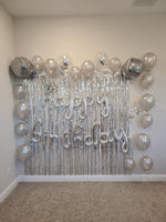 Silver Disco Backdrop Disco Birthday Set Disco Birthday Silver Backdrop Rhinestone Cowgirl Space Cowgirl Disco Ball Balloon