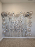Silver Disco Backdrop Disco Birthday Set Disco Birthday Silver Backdrop Rhinestone Cowgirl Space Cowgirl Disco Ball Balloon