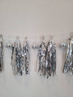 16 piece Disco Tissue Tassels Silver Tissue Tassels Silver Disco Banner Last Disco Disco Birthday Silver Disco Banner Silver Tissue Tassel