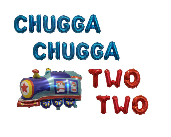 Chugga Chugga Two Two Balloon Set Second Birthday Party Decorations Train Balloon Train Birthday Jumbo 2 Balloon 2nd Birthday