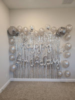 Silver Disco Backdrop Disco Birthday Set Disco Birthday Silver Backdrop Rhinestone Cowgirl Space Cowgirl Disco Ball Balloon