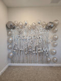 Silver Disco Backdrop Disco Birthday Set Disco Birthday Silver Backdrop Rhinestone Cowgirl Space Cowgirl Disco Ball Balloon
