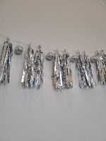 16 piece Disco Tissue Tassels Silver Tissue Tassels Silver Disco Banner Last Disco Disco Birthday Silver Disco Banner Silver Tissue Tassel